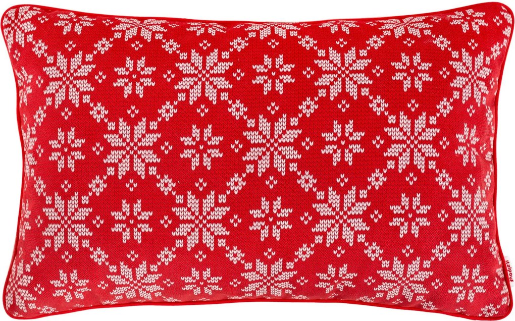 Díszpárna Hófehér Piros 45x140