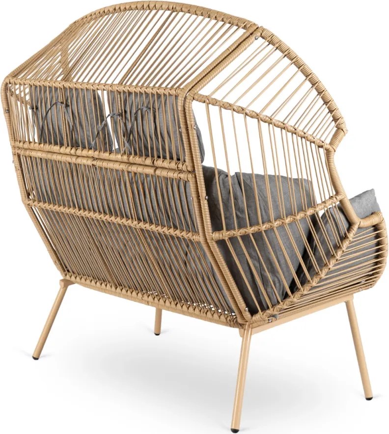 Sofa Ogrodowa Dwuosobowa KORYNT Szary