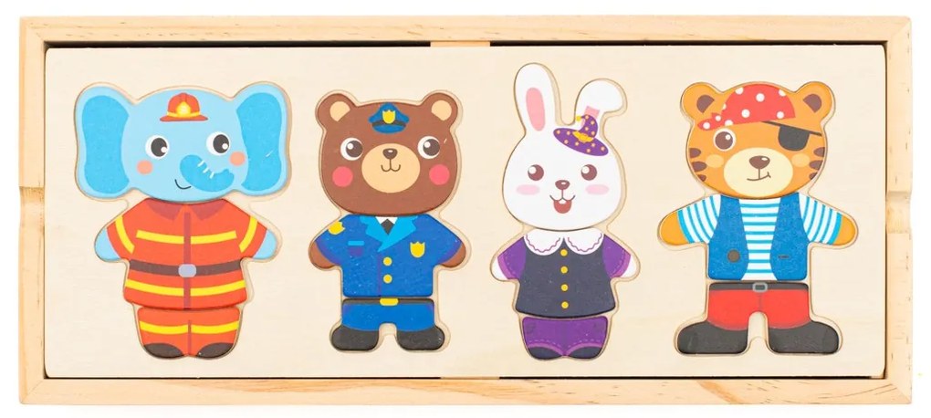 Állatos puzzle dobozban Montessori Baby Mix