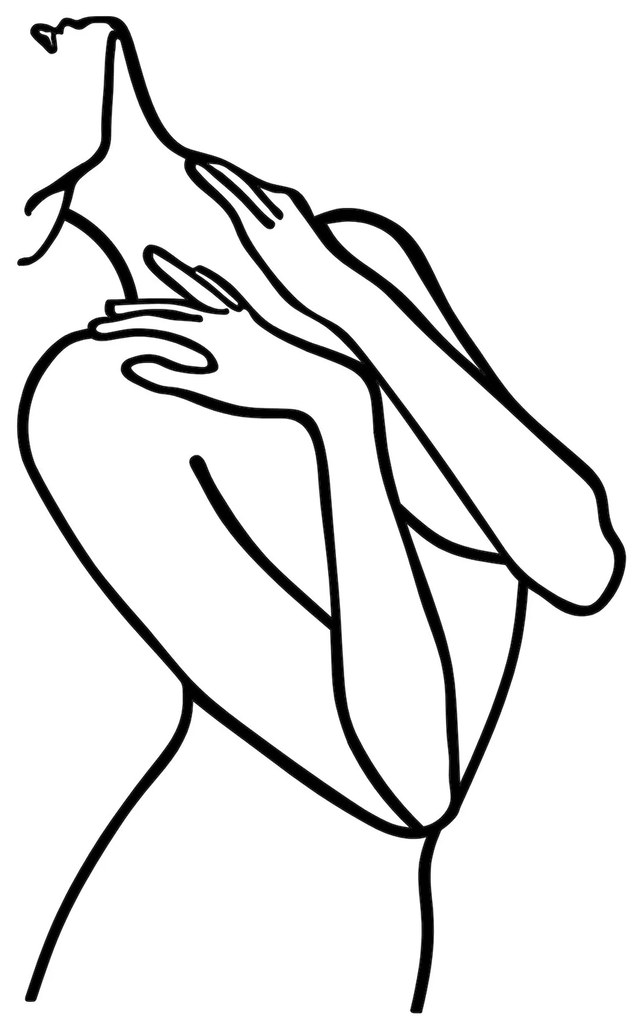 Fém fali dekoráció, Woman Lines
