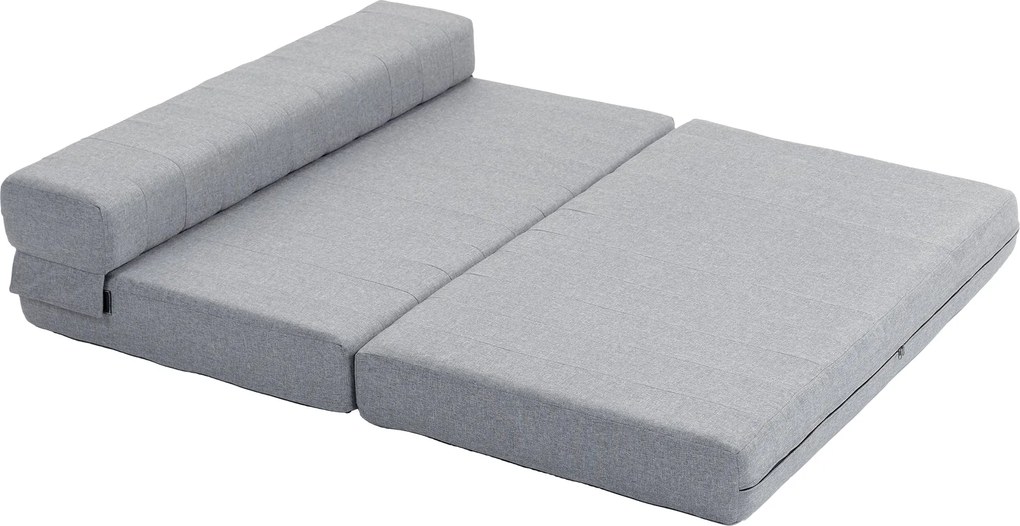 HOMCOM 2 az 1-ben Összecsukható Földi Kanapé, Vászon Hatással, 2 Személyre, Párnázott Kanapé Ágy 250 kg Teherbírással, Nappalira, Hálószobába, Szürke
