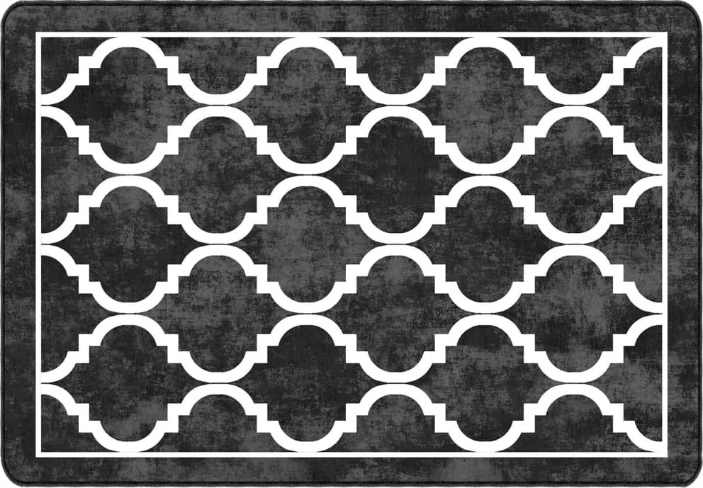 vidaXL fekete-fehér mosható csúszásgátló szőnyeg 160 x 230 cm