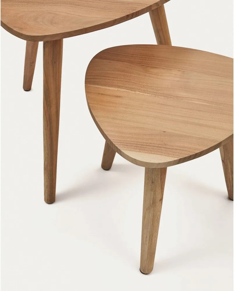 Akácfa tárolóasztal szett 2 db-os 60x61 cm Duvani – Kave Home