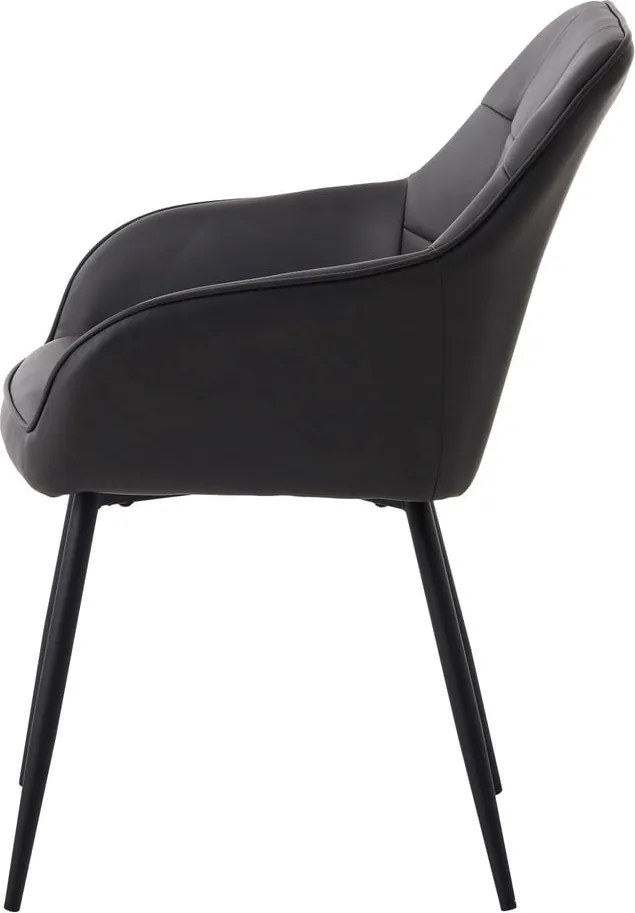 Sötétszürke kárpitozott karfás étkezőfotel szett 2 db-os Nolan Square – Unique Furniture