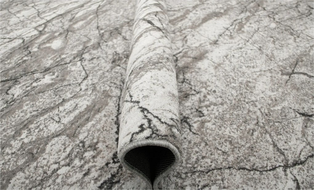 Csúszásgátló Szőnyeg Szürke Nappaliba Puha Márvány Beton 150x300 cm