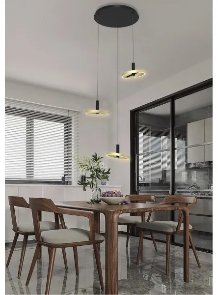 Wofi 5016-304 - LED Dimmelhető csillár zsinóron BREST LED/26W/230V fekete/arany