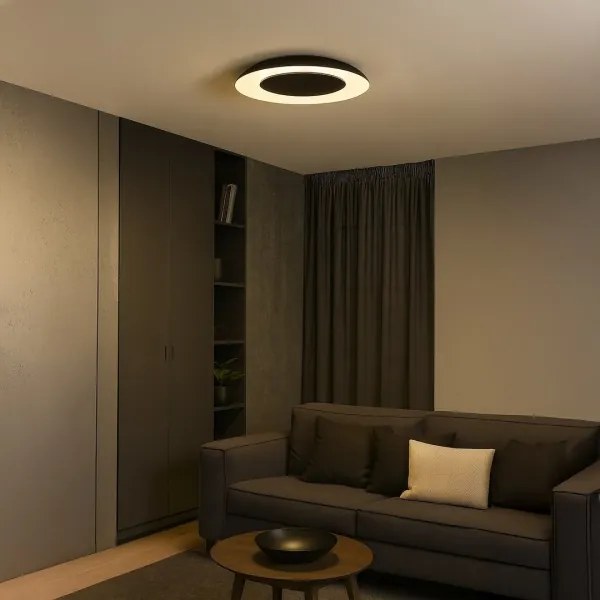 LED mennyezeti lámpa PIATTINO LED/30W/230V 3000/4000/6000K átm. 40 cm fekete