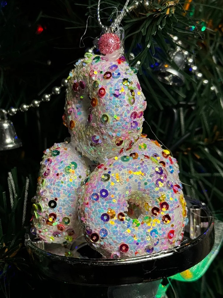 Cupcake színes karácsonyfa dísz