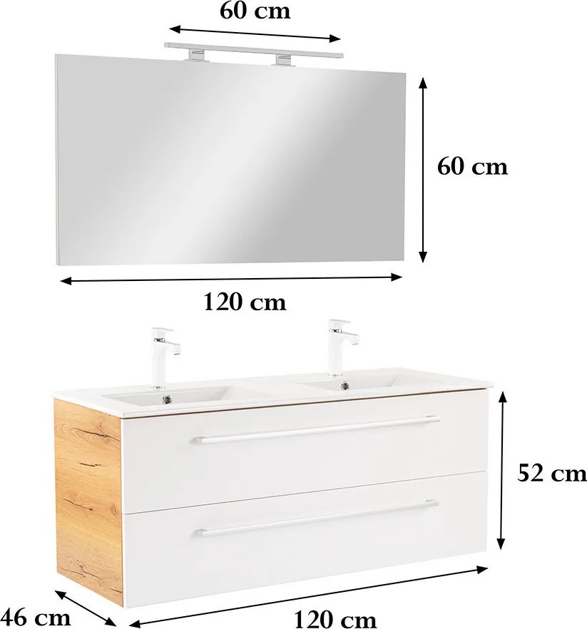 Vario Clam 120 Fürdőszoba komplett szekrény