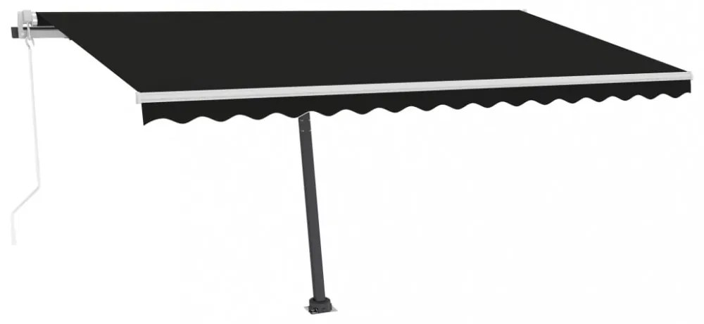 antracitszürke automata póznás napellenző 400 x 300 cm