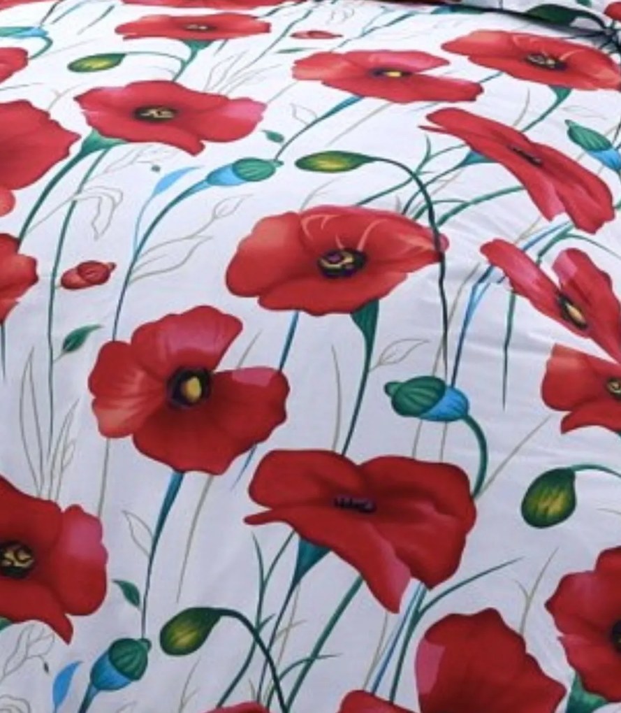 Deluxe pamut lepedők Mákpiros 200x140cm+90x70cm TiaHome