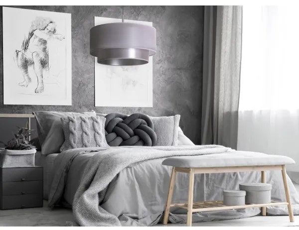 Duolla - Csillár zsinóron NANTES 1xE27/15W/230V á. 45 cm ezüst