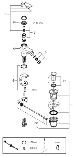 GROHE 23770000 - Bidécsaptelep START FLOW fényes króm