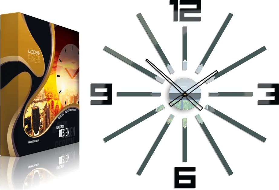 Nagy Falióra Diy 3D Brilliant Szürke 65cm