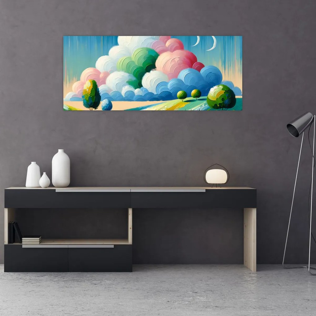Kép - Tájkép felhővel (120x50 cm)