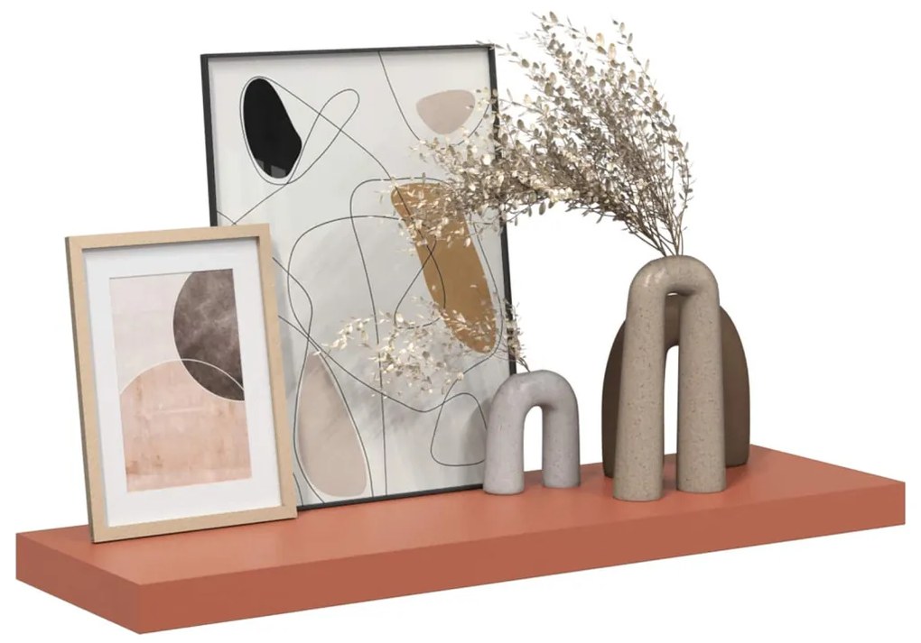 Falpolc Falra szerelhető 2 pcs Piros 90 x 23,5 x 4 cm Faanyag