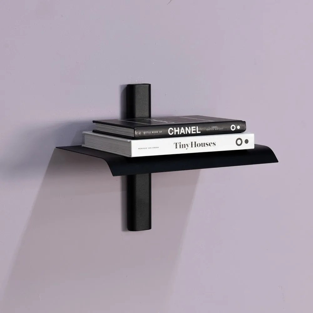 Fekete fém fali polc 28 cm Hola – Spinder Design