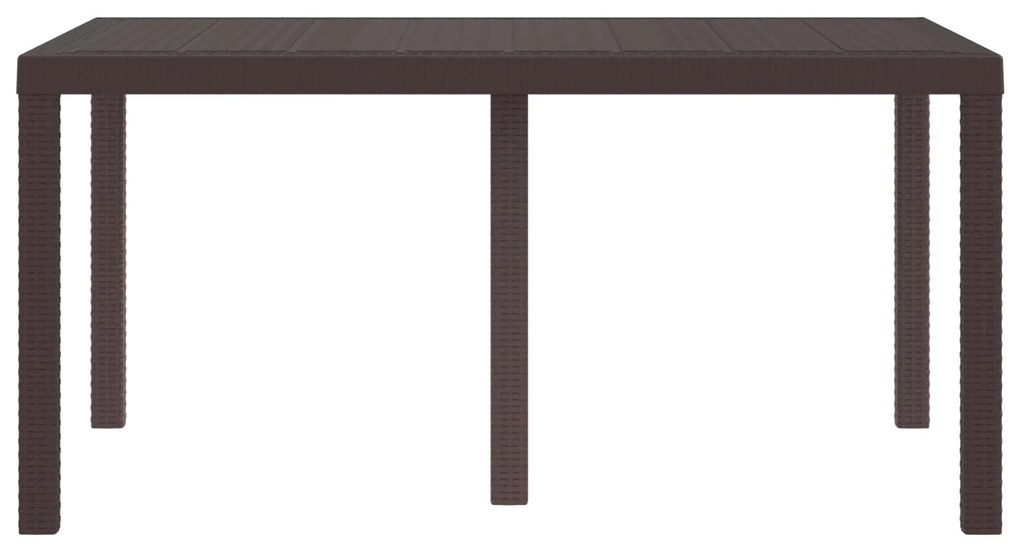 vidaXL Kerti Asztal Barna 150 x 100 x 73 cm polirattan
