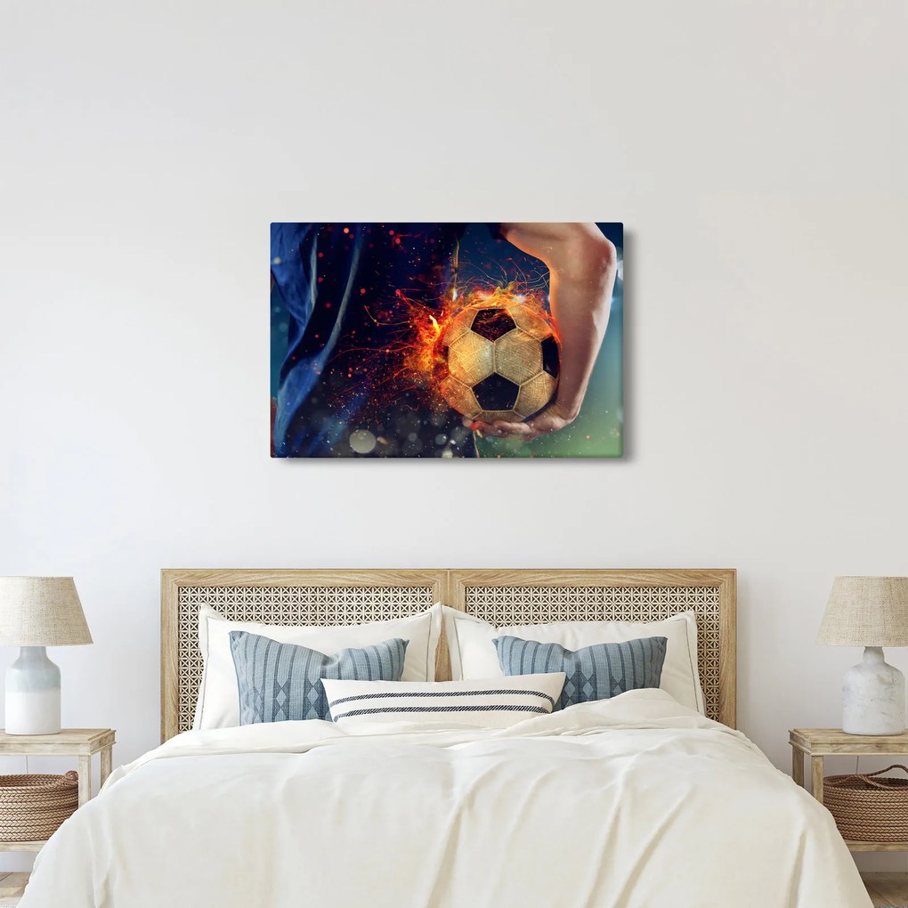 Kép - Futball-labda a tűzben (90x60 cm)