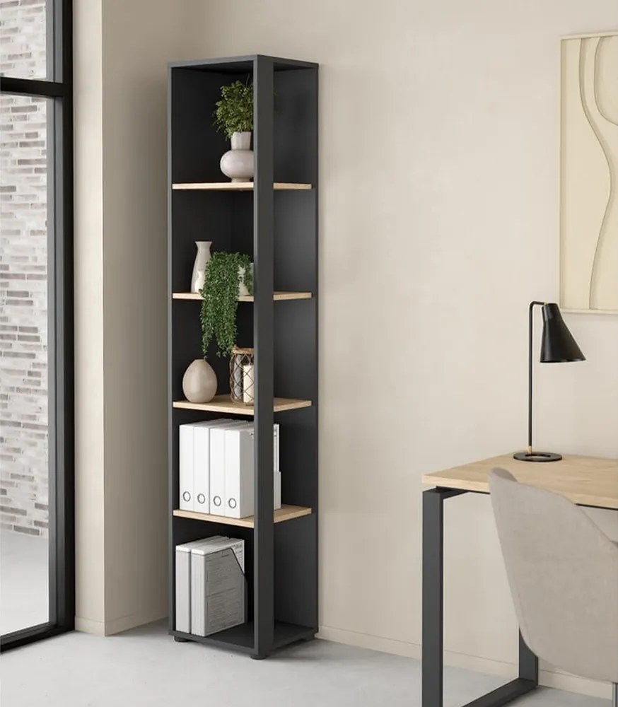 Polcos tároló könyvespolc 36x36x180cm barna KH09-2