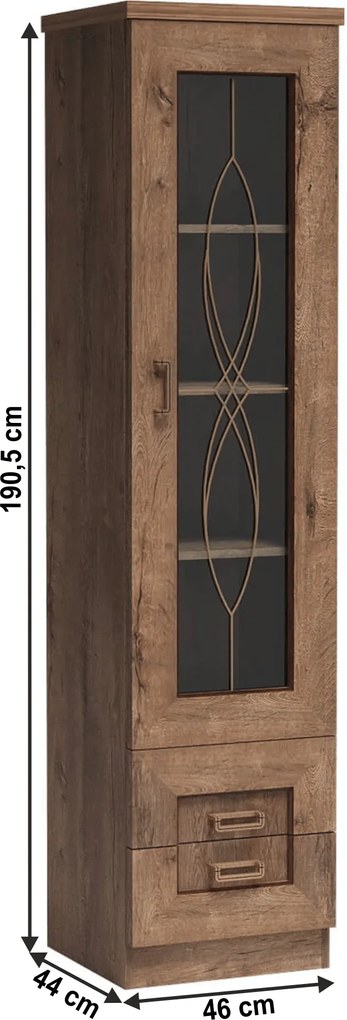 Vitrin, lefkas tölgy, TEDY TYP T10