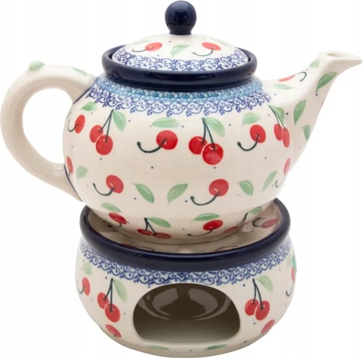 Vízforraló 1.2 l-es teáskanna melegítővel Ceramika Artystyczna Bolesławiec 2715