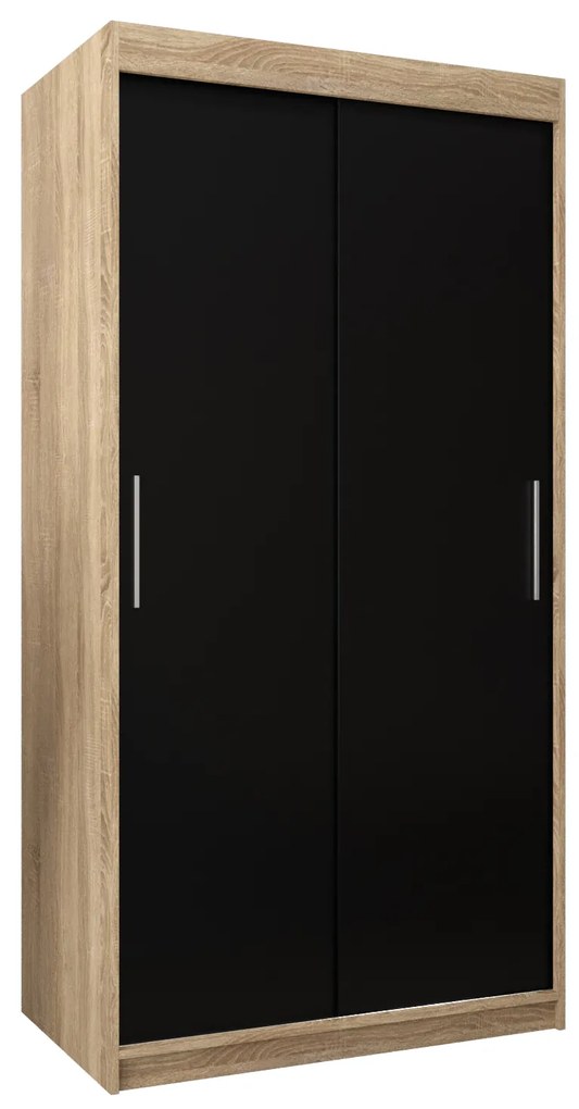 Ruhásszekrény 100 cm Toki (szonoma tölgy + matt fekete). 1064801