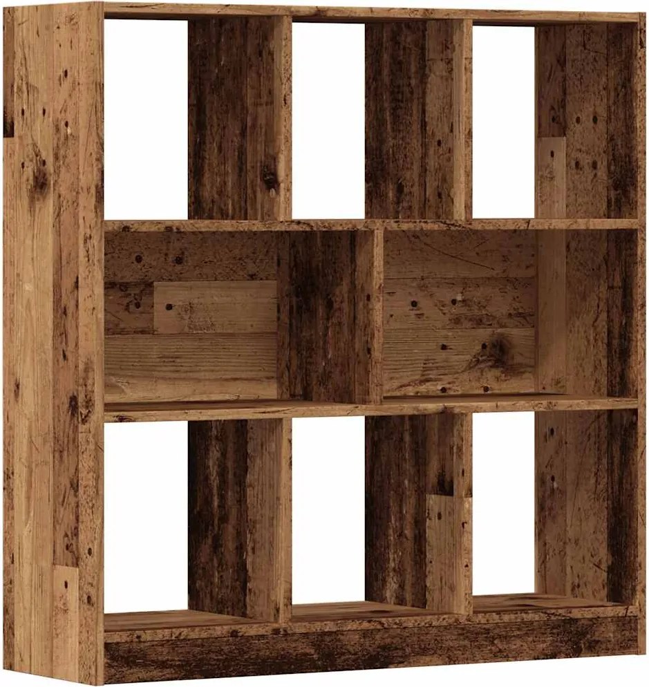 vidaXL antik fa színű szerelt fa könyvszekrény 97,5 x 29,5 x 100 cm