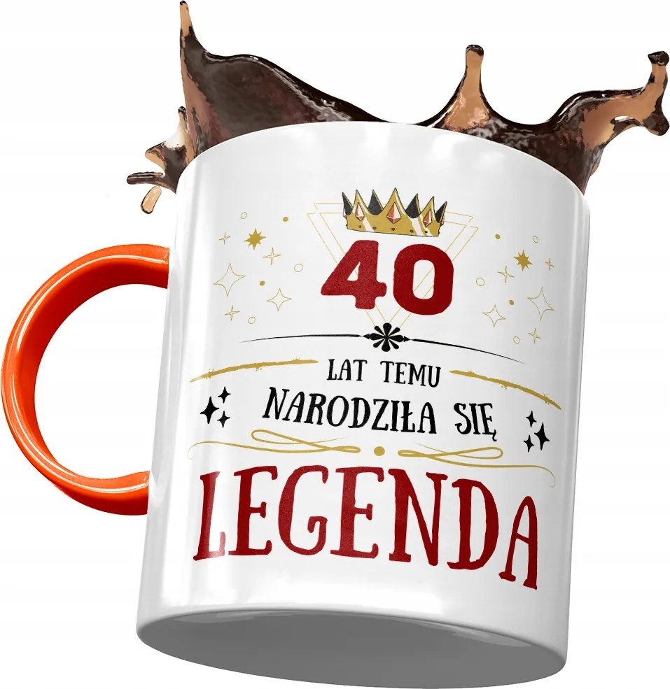 Narancssárga Bögre Születésnapra 40 40-es 40-es, fényképes Nyomtatással