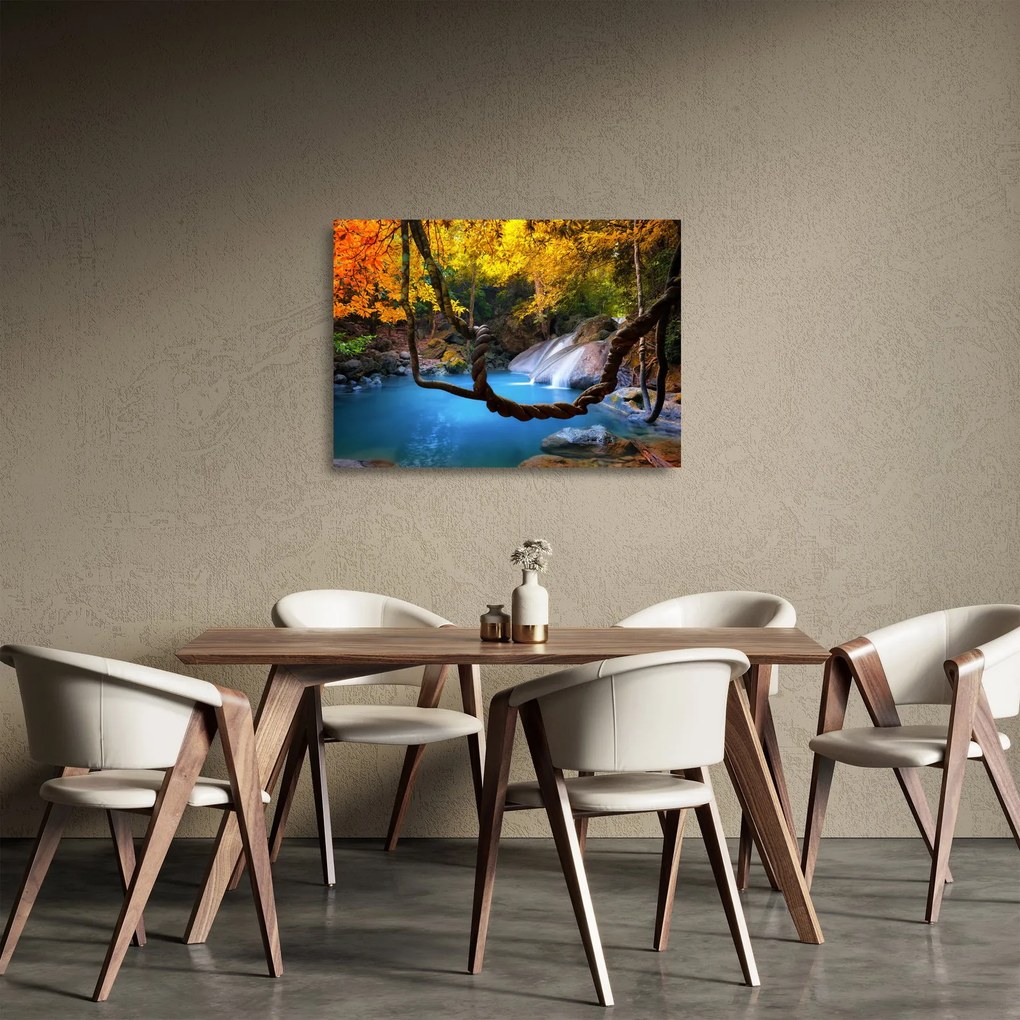 Kép - Vízesések Ázsiában (üvegen) (70x50 cm)