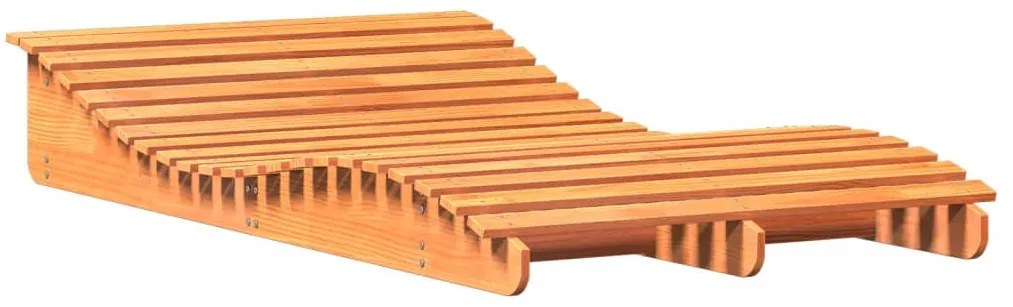 Viaszbarna tömör fenyőfa napozóágy 205 x 110 x 31,5 cm
