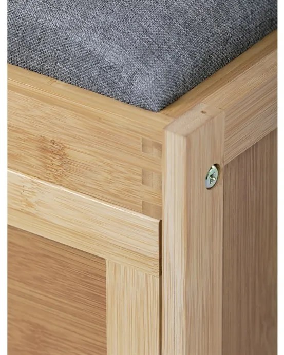 Natúr Bambusz Cipős Szekrény, Szürke Részletekkel. DR-N1014 GREY2