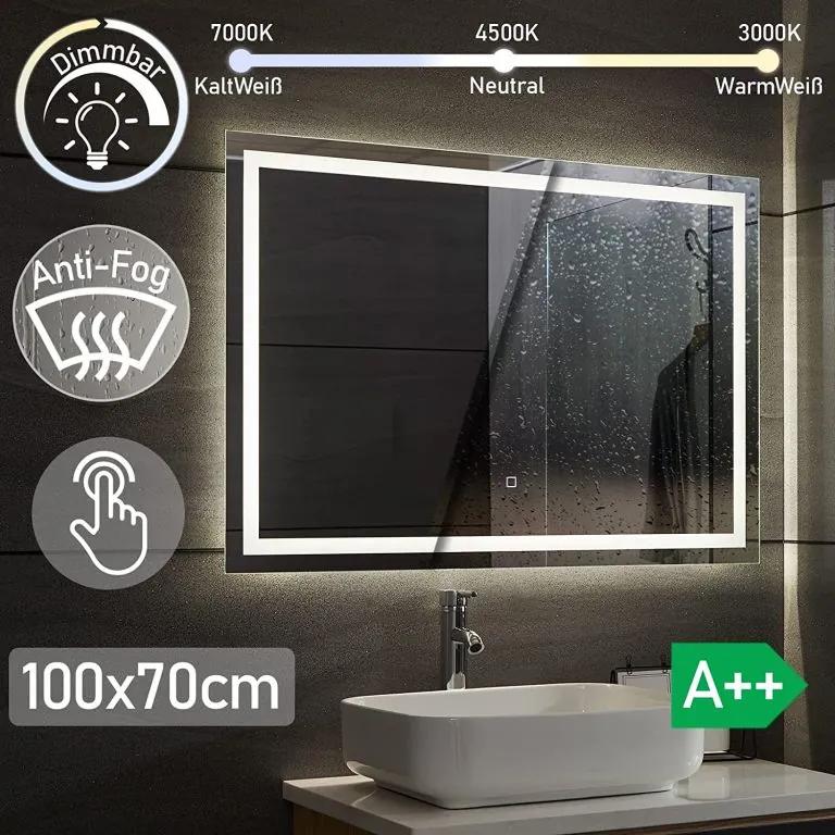 AQUAMARIN Fürdőszobatükör LED SP05 100 x 70 cm 40 W