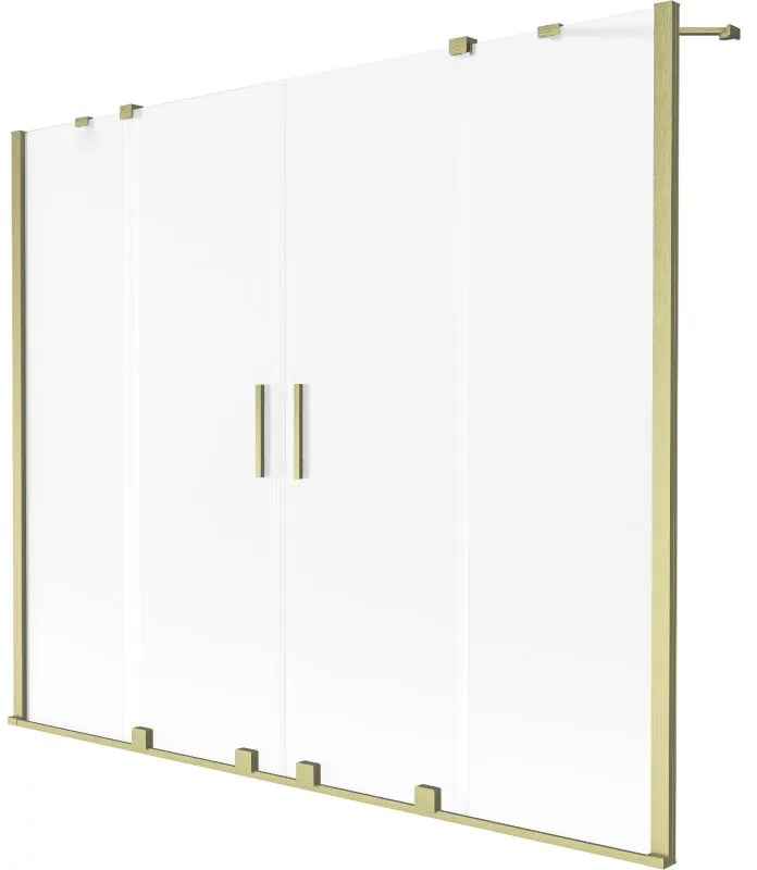 Mexen Velar Duo, 2 szárnyas eltolható kádparaván 180 x 150 cm, 8 mm mattüveg, arany matt, 896-180-000-32-55