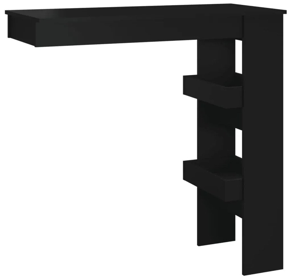 Fekete fatermék fali bárasztal 102 x 45 x 103,5 cm