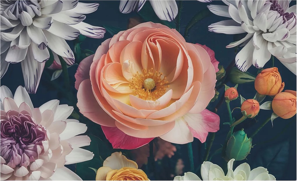 Fotótapéta Flizelin Fali Ragasztó Szett Virágos harmónia 416x254 Ragasztó