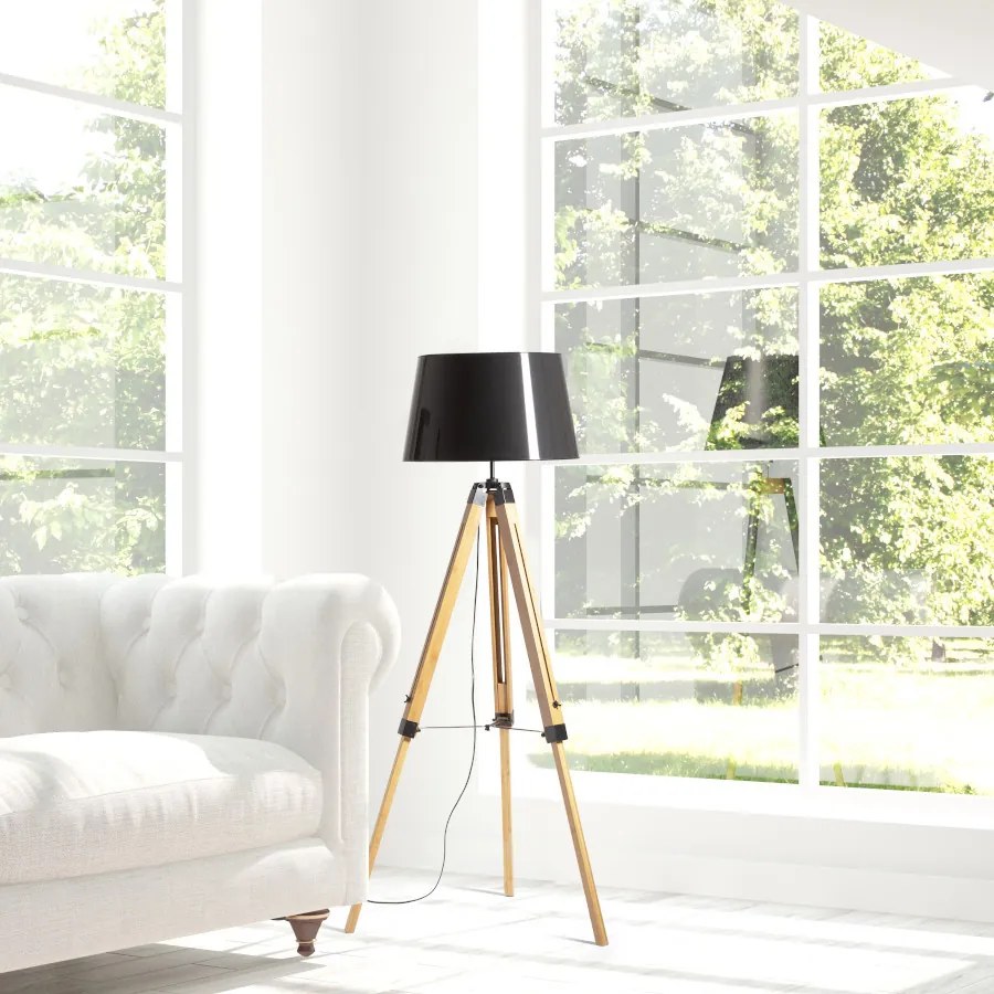 RENDL ALVIS állólámpa talapzat bambusz/fekete 230V LED E27 15W