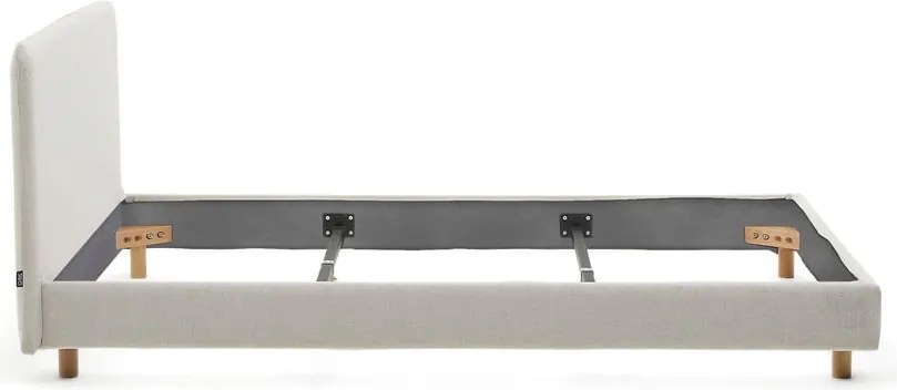 Szürke kárpitozott franciaágy ágyrács nélkül 160x200 cm Valma – Kave Home