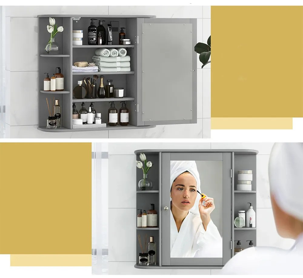 Fürdőszobai szekrény, szürke