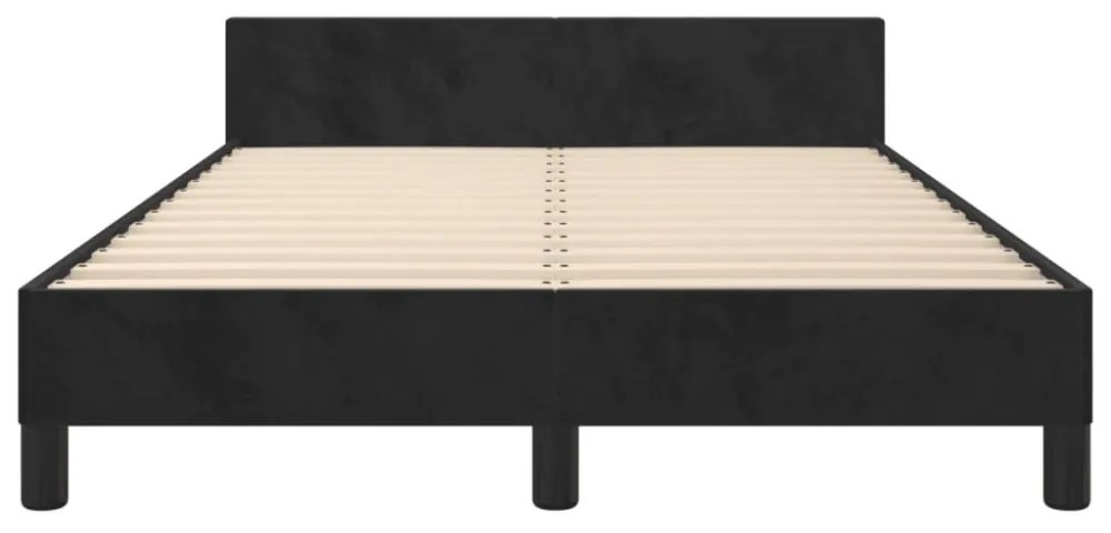 fekete bársony ágykeret matrac nélkül 120x200 cm