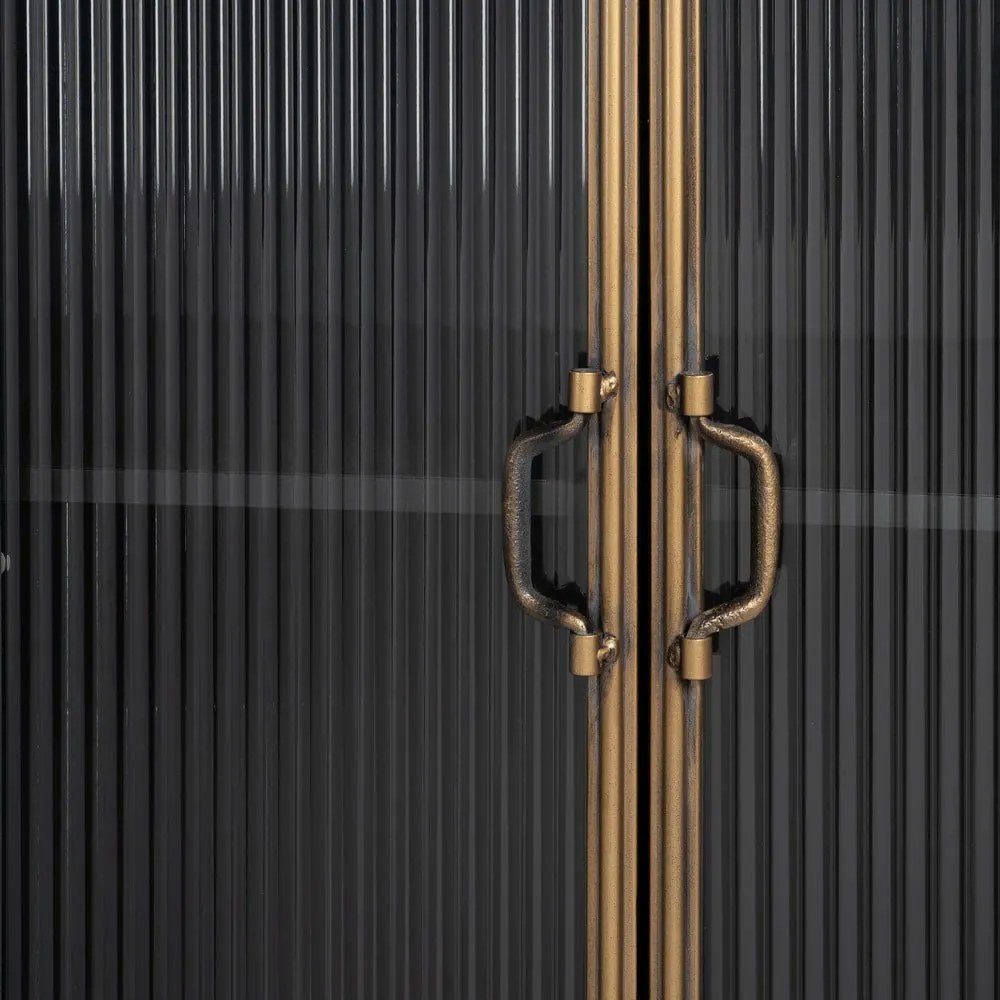 Fekete fém tálalószekrény 58x150 cm Brick – Ixia