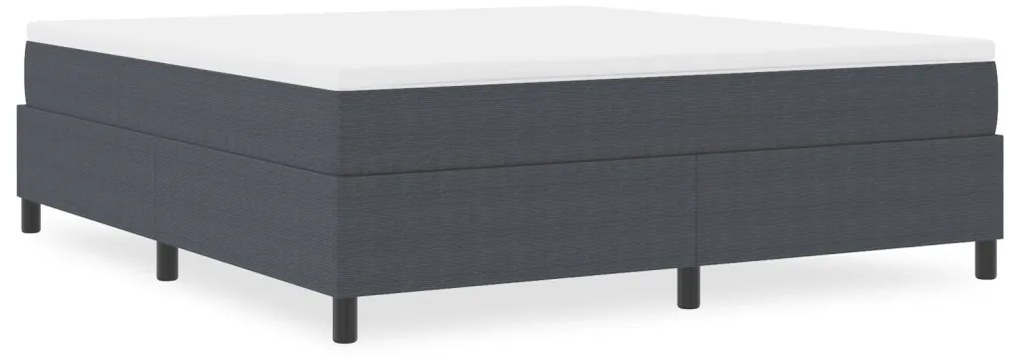 Boxspring Ágy Sötétszürke Szuper King Kordbársonyos Anyag