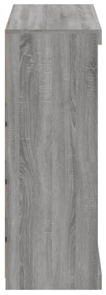 szürke sonoma színű tálalószekrény LED-ekkel 81 x 37 x 100 cm