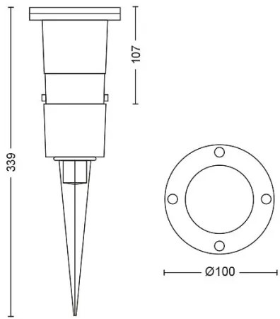 Philips 1748130P0 - LED Kültéri lámpa PULED 1xGU10/5W/230V IP44