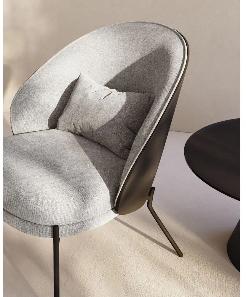 Fekete-szürke fotel Eamy – Kave Home