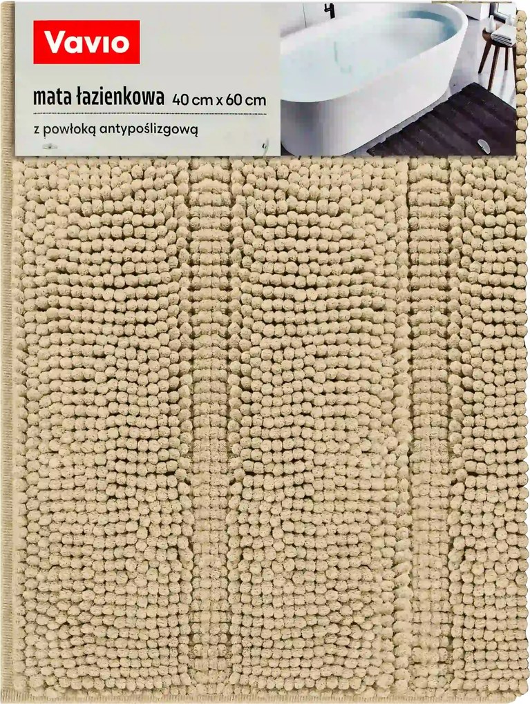 Fürdőszobaszőnyeg csúszásgátló bevonattal 40x60cm, bézs 1550 Gsm
