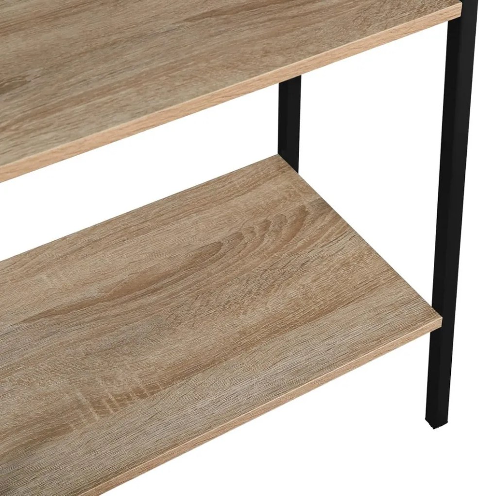 Intenso Home 4 szintes nyitott könyvespolc 60 x 148cm, döntött design, sonoma tölgy | Univerzális tároló állvány fém lábakkal