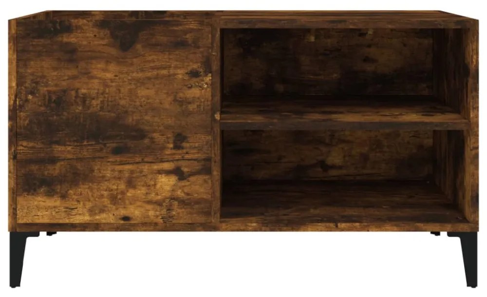 füstös tölgy színű szerelt fa hanglemezszekrény 84,5x38x48 cm