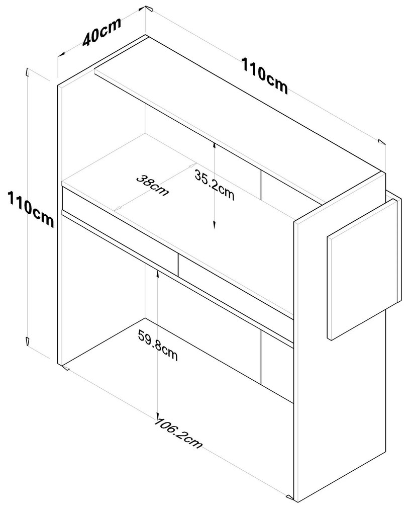 PC asztal Pemola (fehér + fekete márvány). 1094523