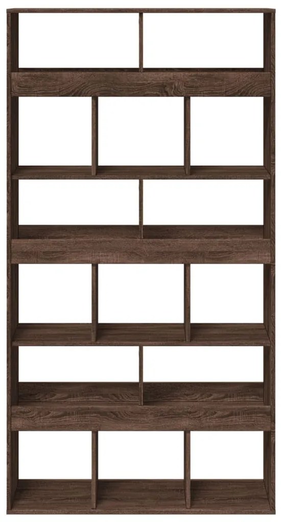 barna tölgy színű szerelt fa könyvespolc 100 x 33 x 187,5 cm